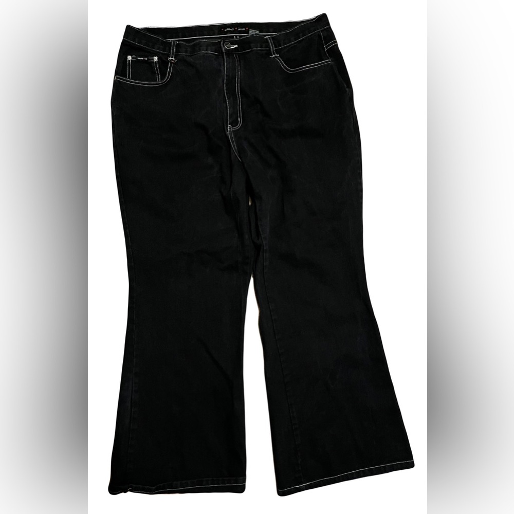 Black, Zana di, Sun & Moon embroidered jeans.